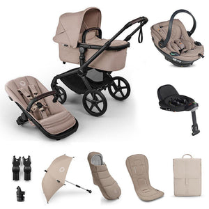 Bugaboo Fox 5 Renew Ultimate + BeSafe Go Beyond Travel System-Travel Systems-Desert Taupe-With Base | Natural Baby Shower
