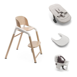 Buagboo Giraffe Ultimate High Chair Bundle-Highchairs-Wood White- | Natural Baby Shower