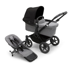 Bugaboo Donkey 5 Mono Pushchair-Strollers-Black/Grey Melange/Midnight Black- | Natural Baby Shower