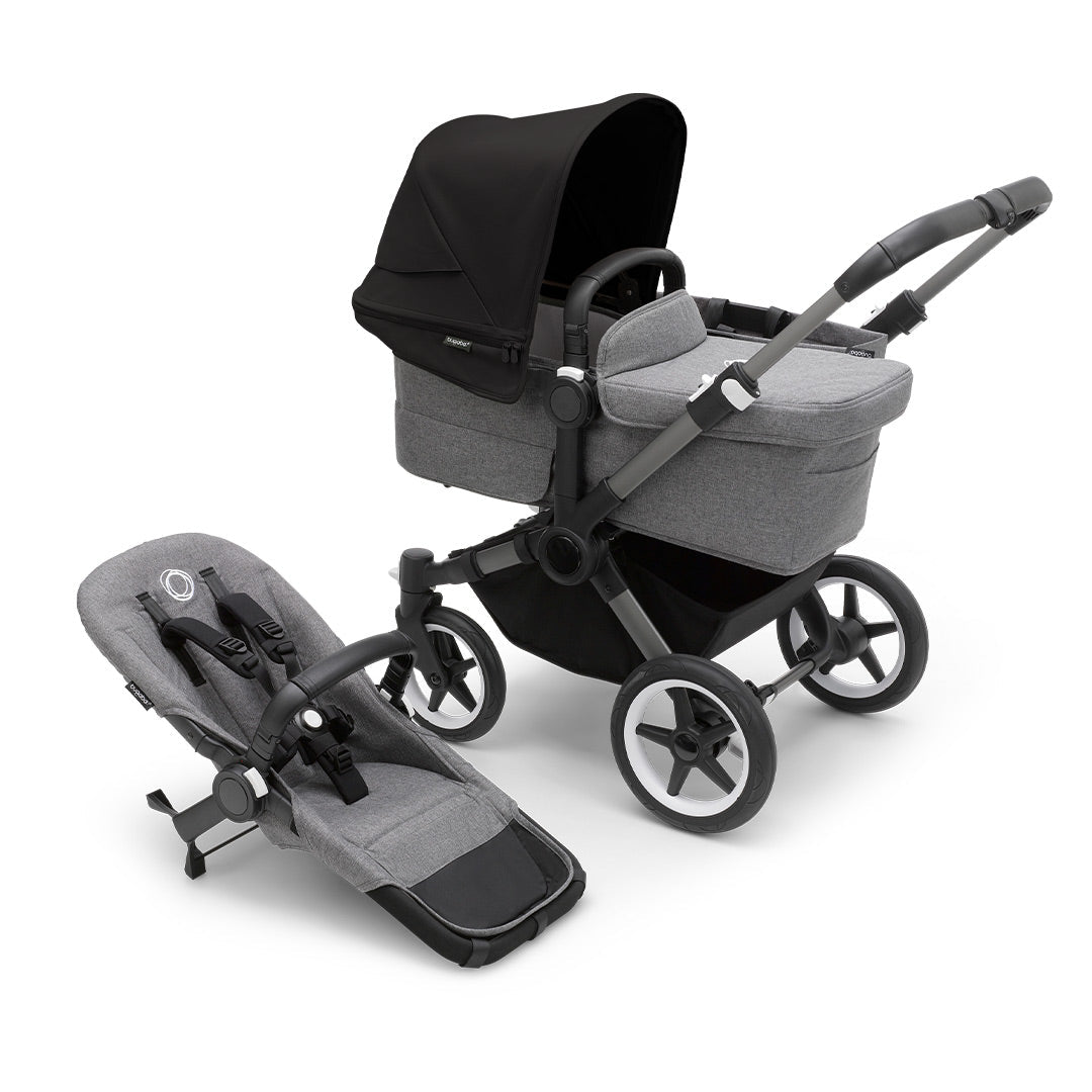 Bugaboo Donkey 5 Mono Pushchair-Strollers-Graphite/Grey Melange/Midnight Black- | Natural Baby Shower