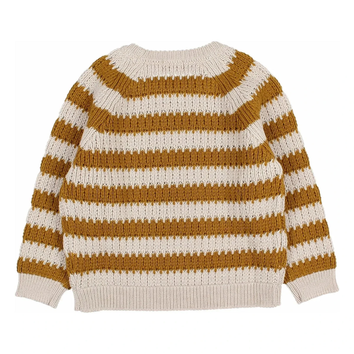 Búho - Striped Wool Alpaca Sweater | Mustard