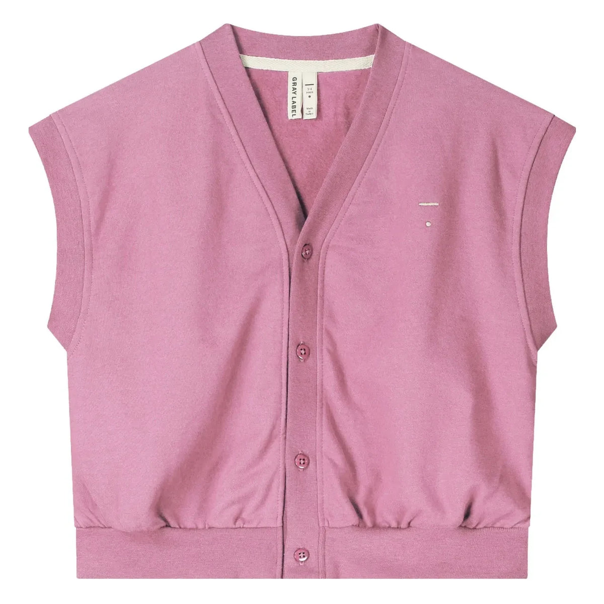 Gray Label - Spencer Organic Cotton Oversized Sleeveless Cardigan | Pink