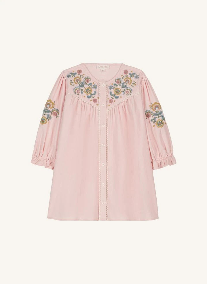 Louise Misha - Floriane Thin Velvet Dress | Pale Pink
