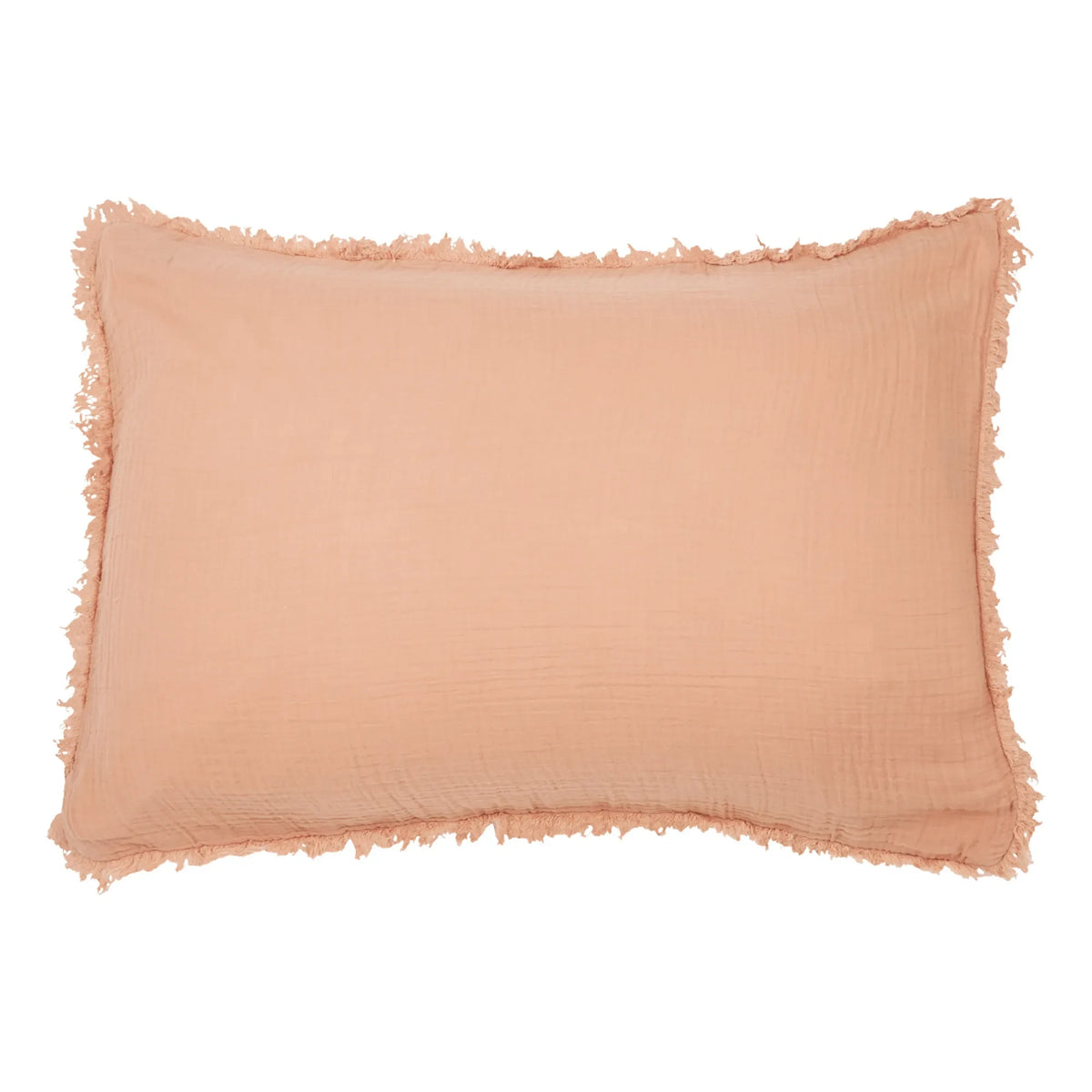 Haomy - Katni Organic Cotton Voile Fringed Pillowcase | Russet