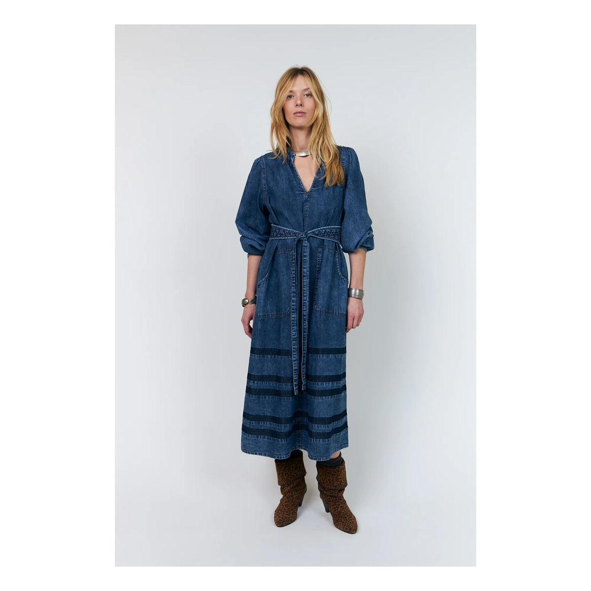 Lollys Laundry - Paris Denim Cotton Dress | Blue