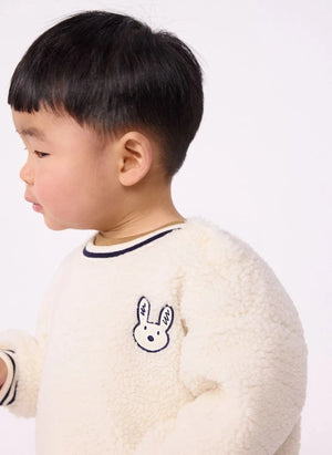 Petit Bateau - Rabbit Sherpa Sweater | Ecru