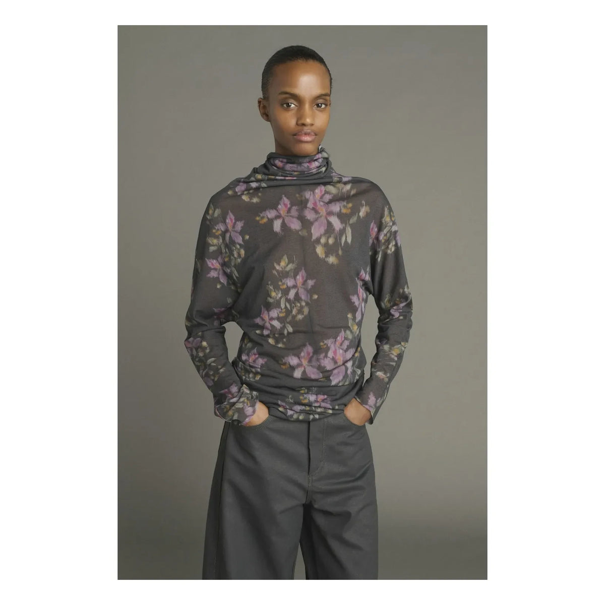 Soeur - Lisia Cotton Dropped Top | Charcoal Grey
