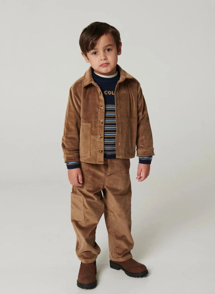 Copenhagen Colors - Organic Cotton Ribbed Corduroy Cargo Pants | Camel