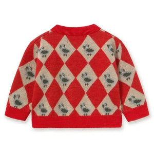 Tinycottons - Argyle Wool Cardigan | Red