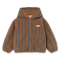 Tinycottons - Striped Sherpa Style Jacket | Brown