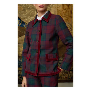 Maria de la Orden - Jude Check Jacket | Burgundy