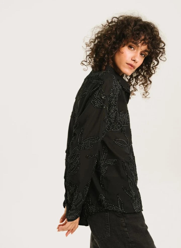Sacrécoeur - Enora Embroidered Shirt | Black