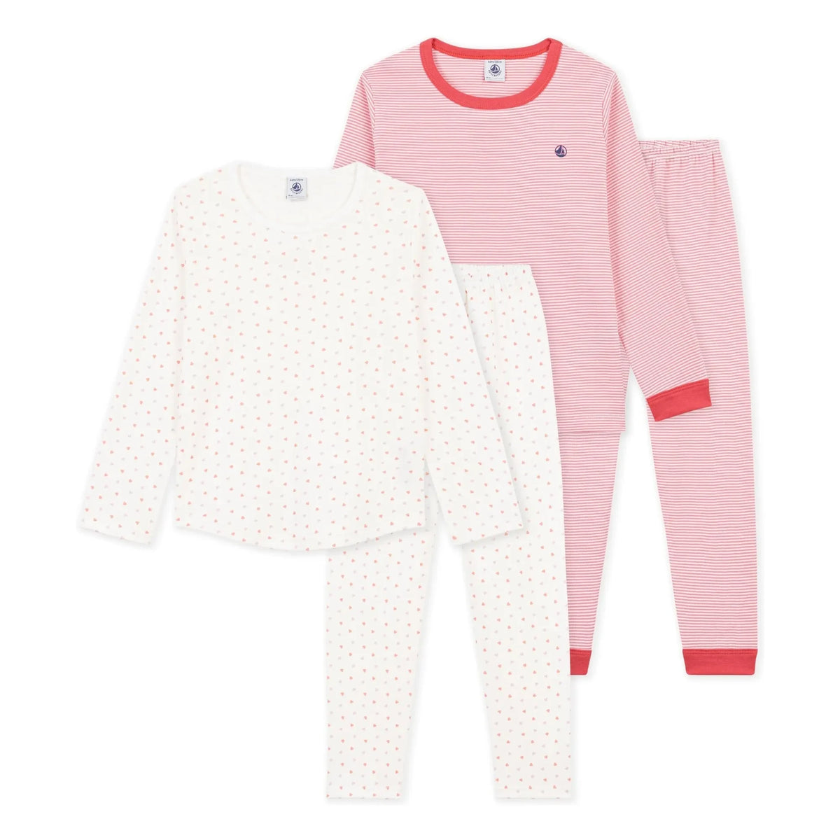 Petit Bateau - 2-Piece Heart Pajama Set | Pink