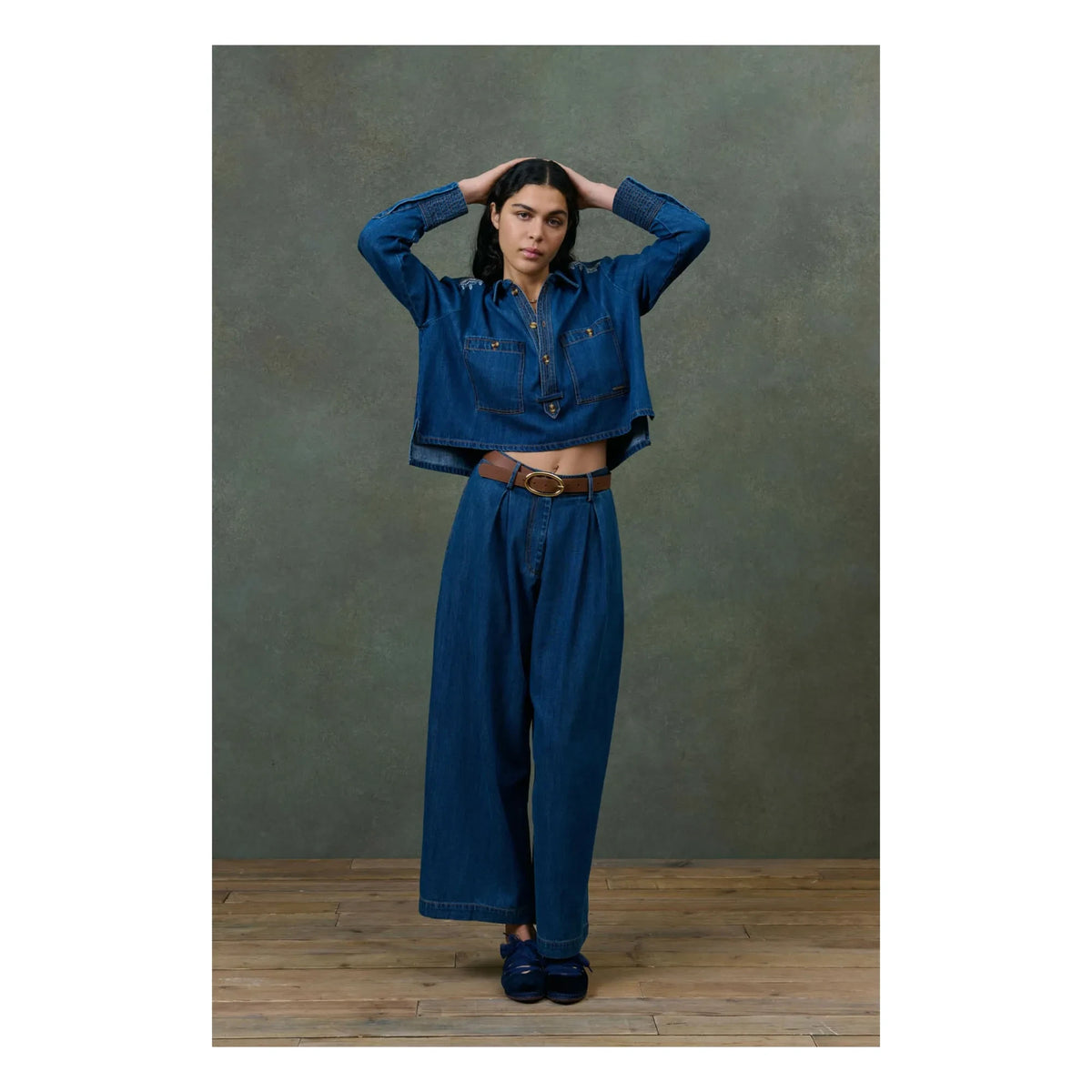 Louise Misha - Ylayana Denim Shirt - Women's Collection | Blue