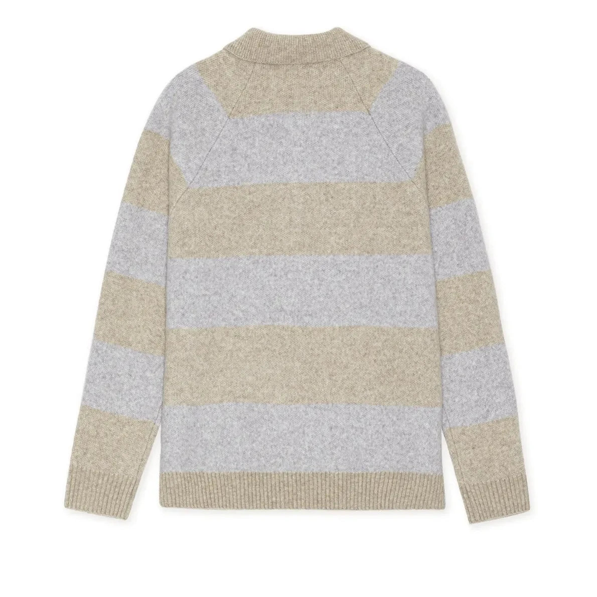 Les Deux - Striped Melange Knitted Polo Shirts
