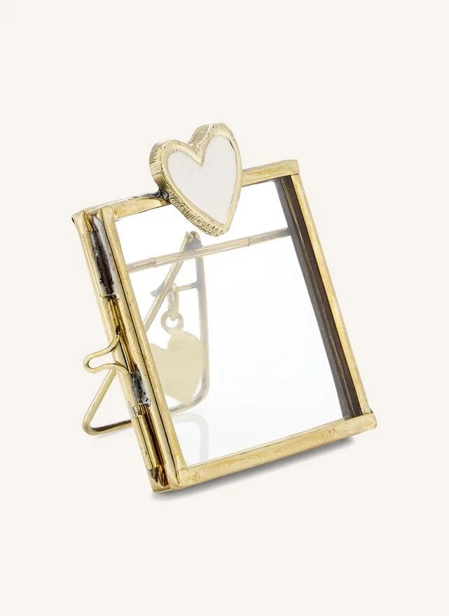 Doing Goods - Pyar Mini Heart-Shaped Brass Photo Frame | Gold