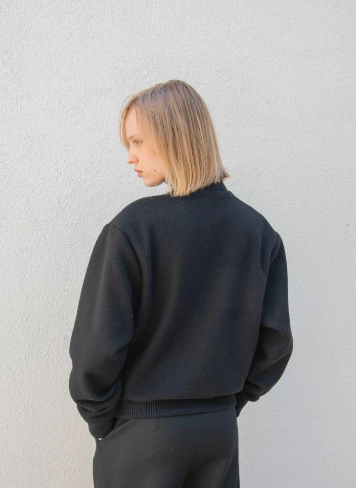 THEAVANT - Recycled Wool Baseball Jacket | Black