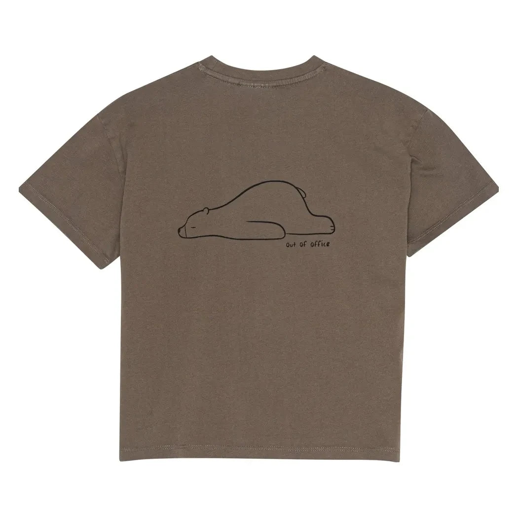 brunobruno nation - Nanna "Out Of Office" Organic Cotton T-Shirt | Brown