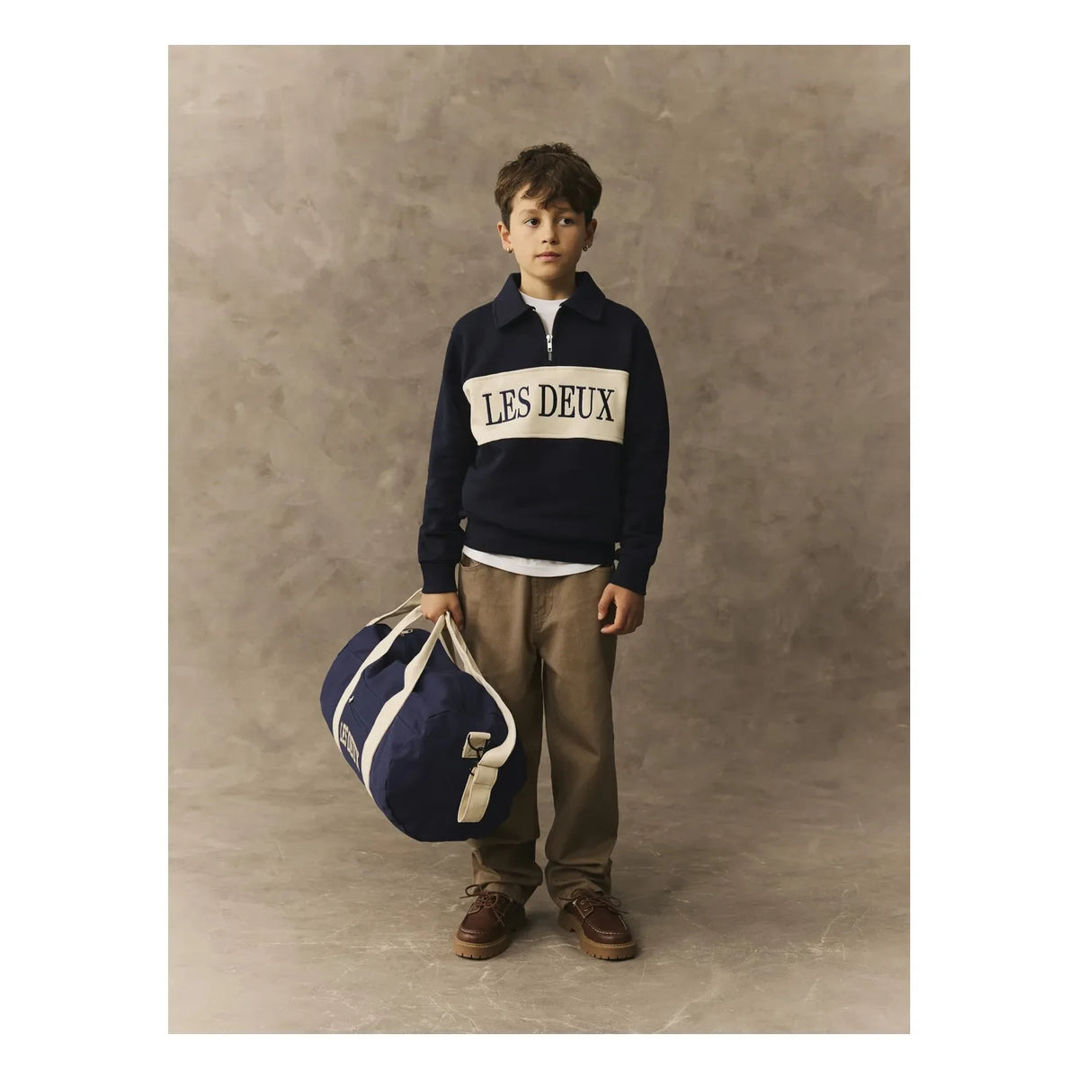 Les Deux - Les Deux Organic Cotton Rugby Zip Polo Shirt | Navy