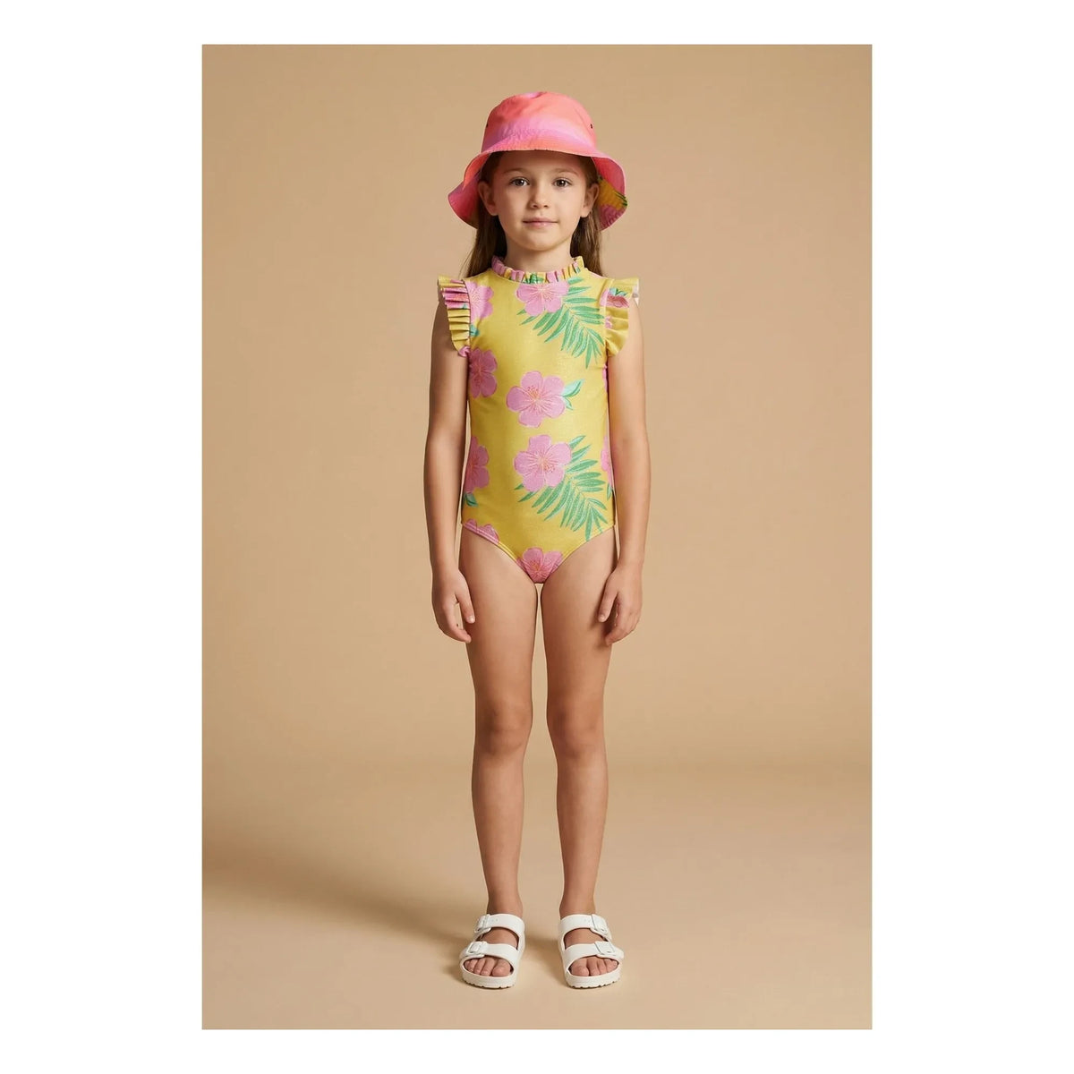 Pepita & Me - Alisson Bright Hibiscus Swimsuit | Yellow