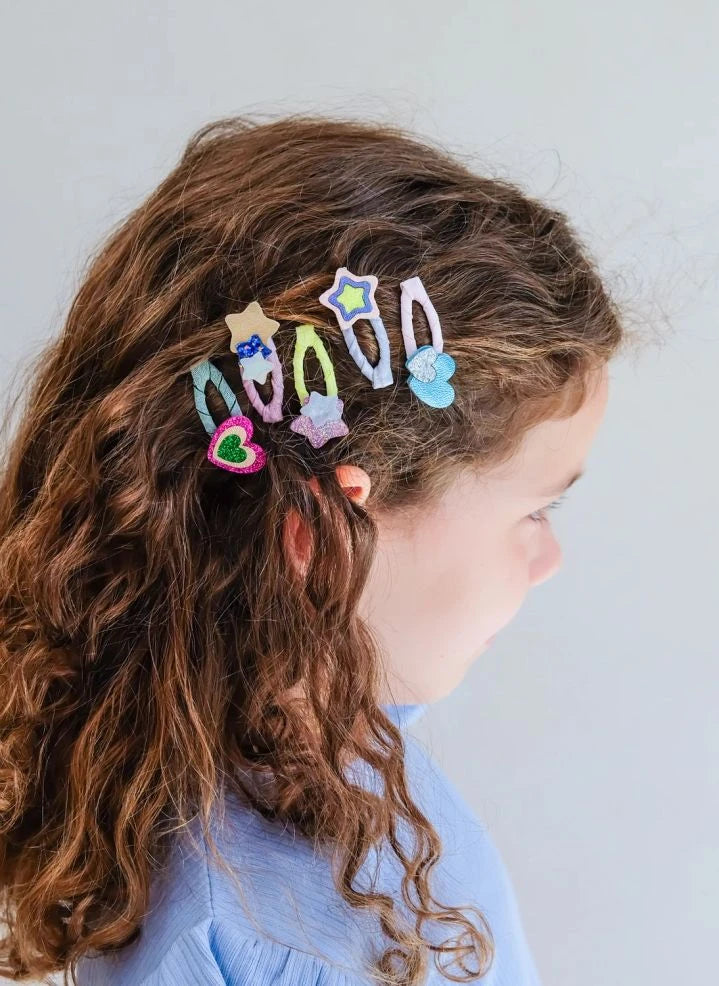 Mimi & Lula - 5-piece Heart and Star Hair Clip Set | Pink