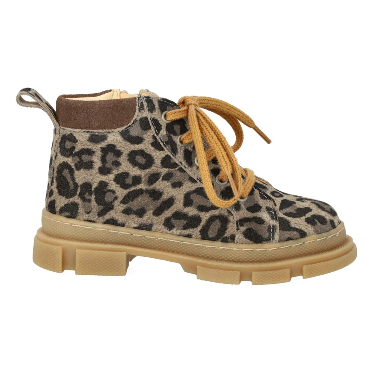 Angulus - Leopard Zippered Lace-Up Boots | Taupe Brown