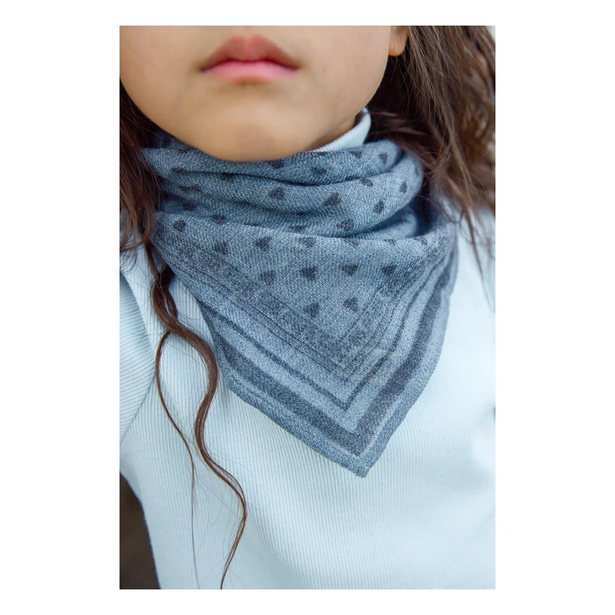 Bonton - Wool Foulove Scarf | Sky Blue