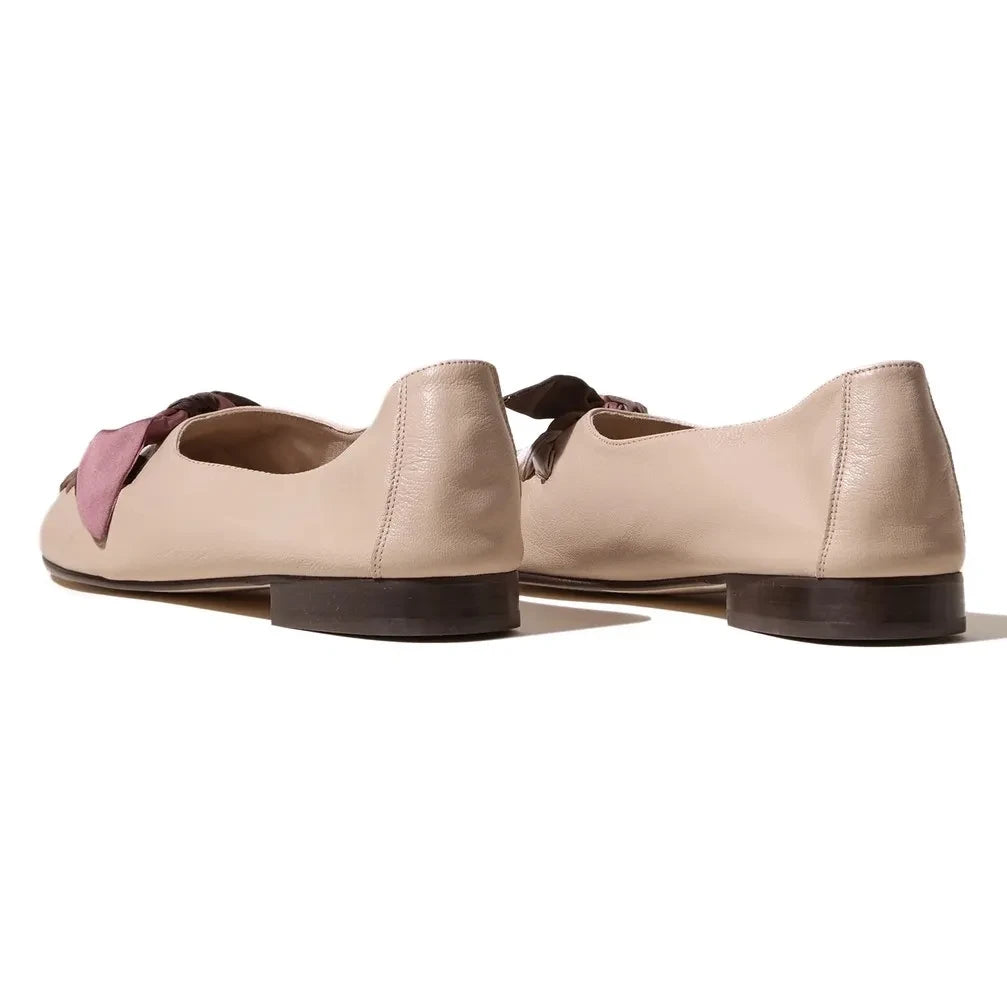 Hereu - Juliol Foulard Leather Loafer Shoes | Beige