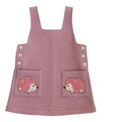 Kalinka - Hedgehog Felt Wool Dress | Pink