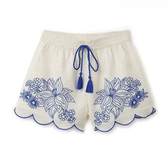 Fabula - Camelia Embroidered Shorts | White