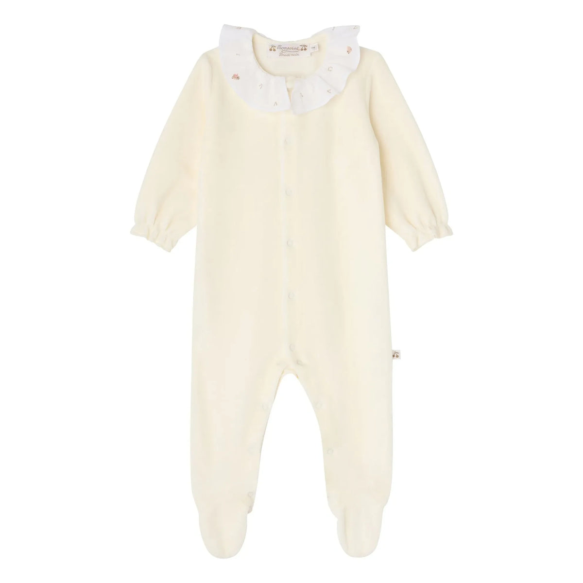 Bonpoint - Lintina organic cotton ruffled collar pajama set | Cream