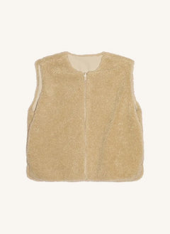 Smallable Kid - Jude Sleeveless Sherpa Jacket | Beige