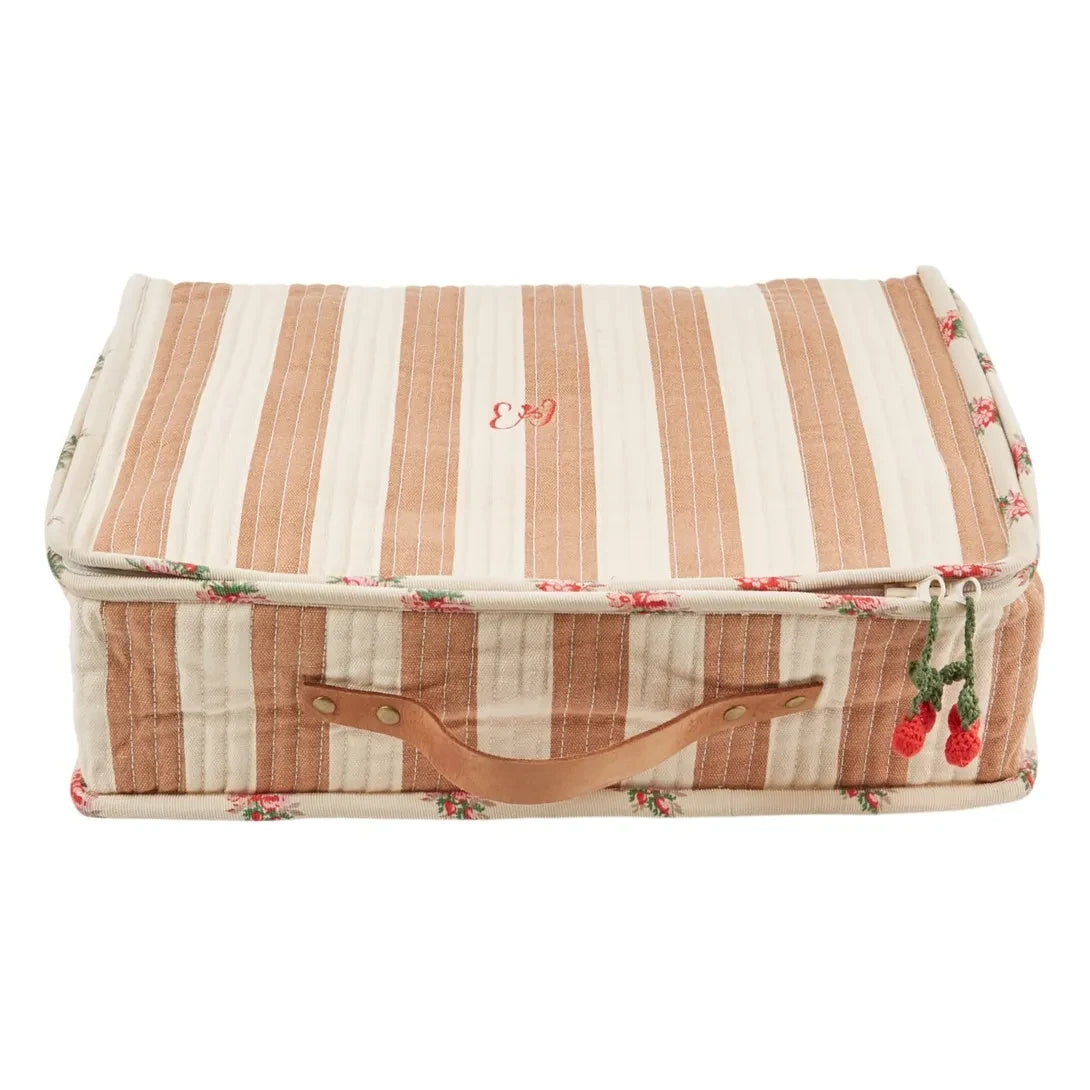 Emile et Ida - Striped Storage Suitcase | Mustard