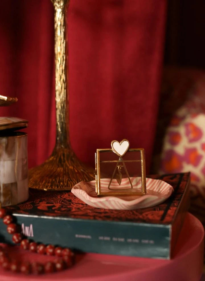 Doing Goods - Pyar Mini Heart-Shaped Brass Photo Frame | Gold