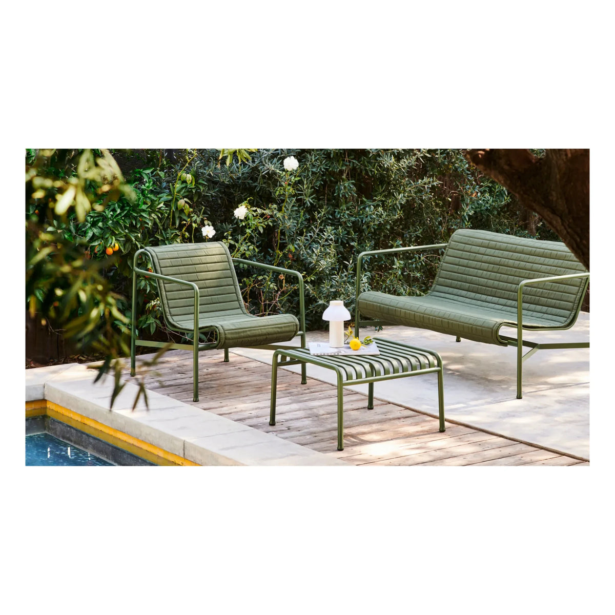 Hay - Palissade Side Table designed by Ronan and Erwan Bouroullec - 65 x 60 cm | Olive Green