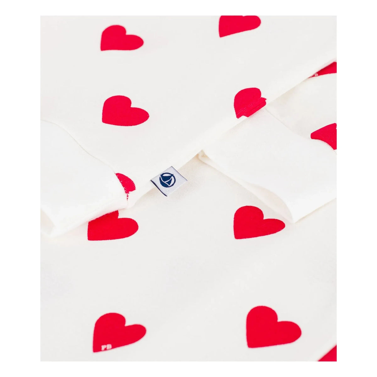 Petit Bateau - Organic Cotton Heart Pajamas | White