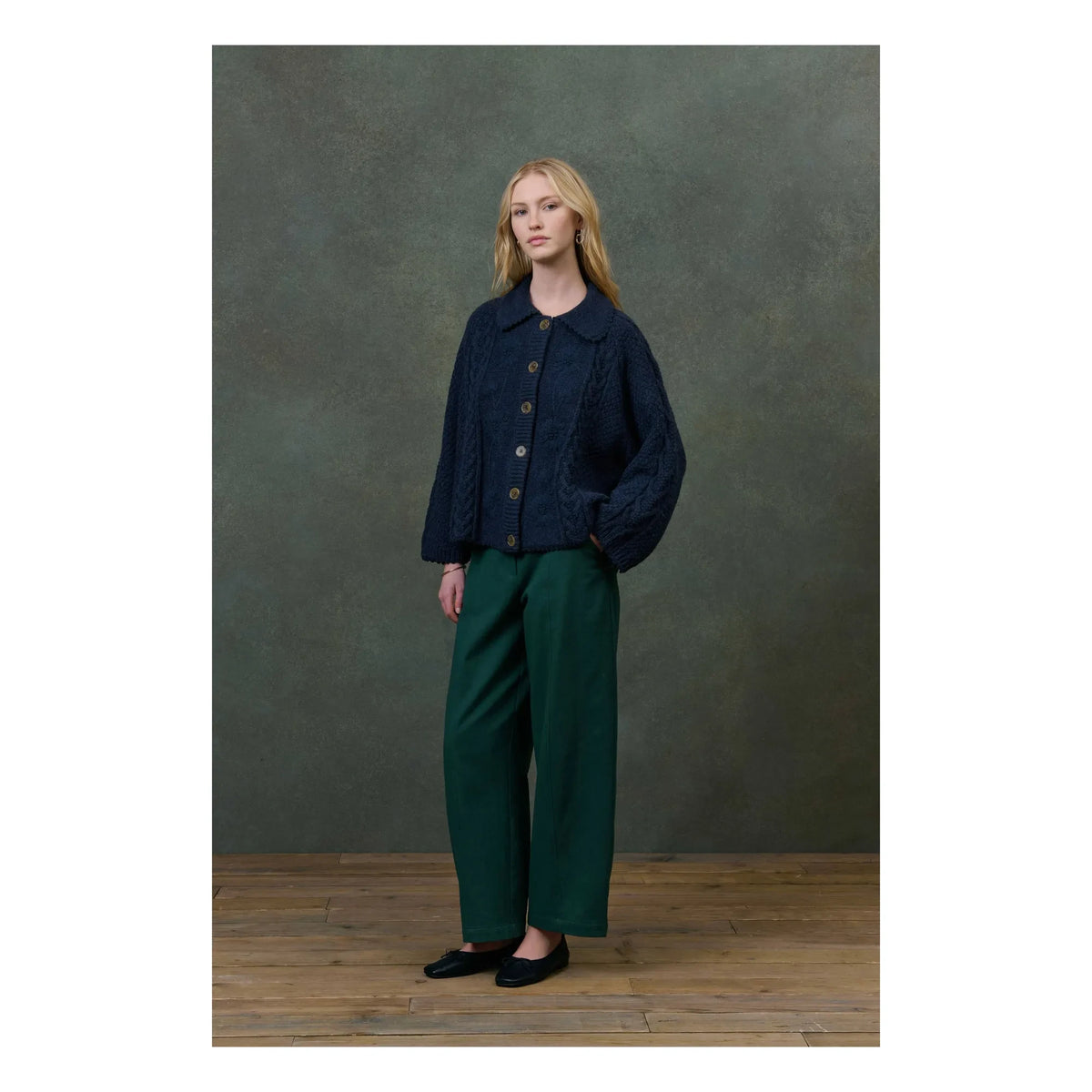 Louise Misha - Khellane Knit Cloak - Women's Collection | Navy