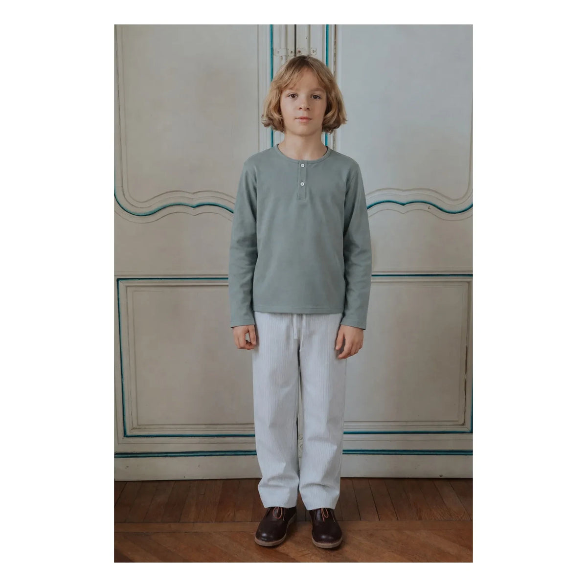 Risu Risu - Quattro Striped Organic Cotton Pajamas | Blue