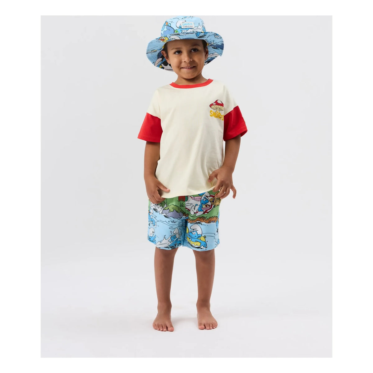 Goldie + Ace - Goldie + Ace x Smurfs with Smurfs | Blue Swim Trunks