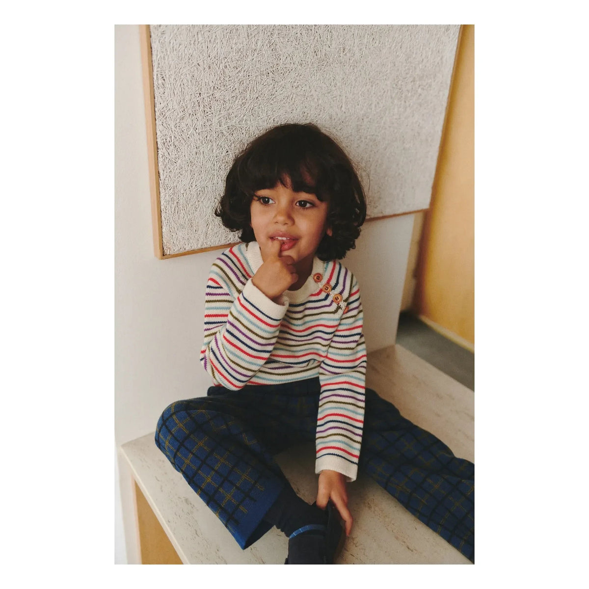 FUB - Merino Wool Striped Sweater | Ecru