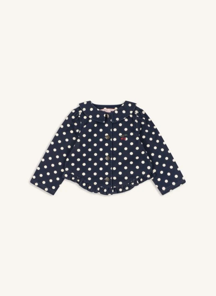 Konges Sløjd - Nola Organic Cotton Denim Polka Dot Jacket | Dark Blue
