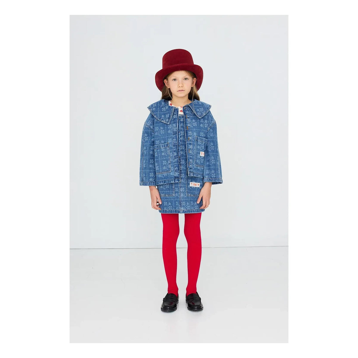 Tinycottons - Flower Pattern Denim Jacket | Oats