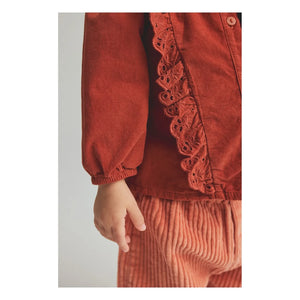 Cozmo - Ruffled Blouse Glory | Dark Red