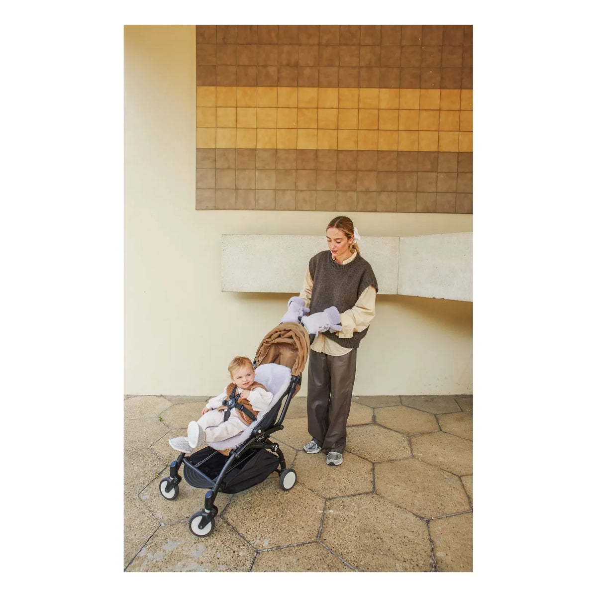 BINIBAMBA - Sheepskin for Strollers and Carriers - 68x44 cm | Lilac