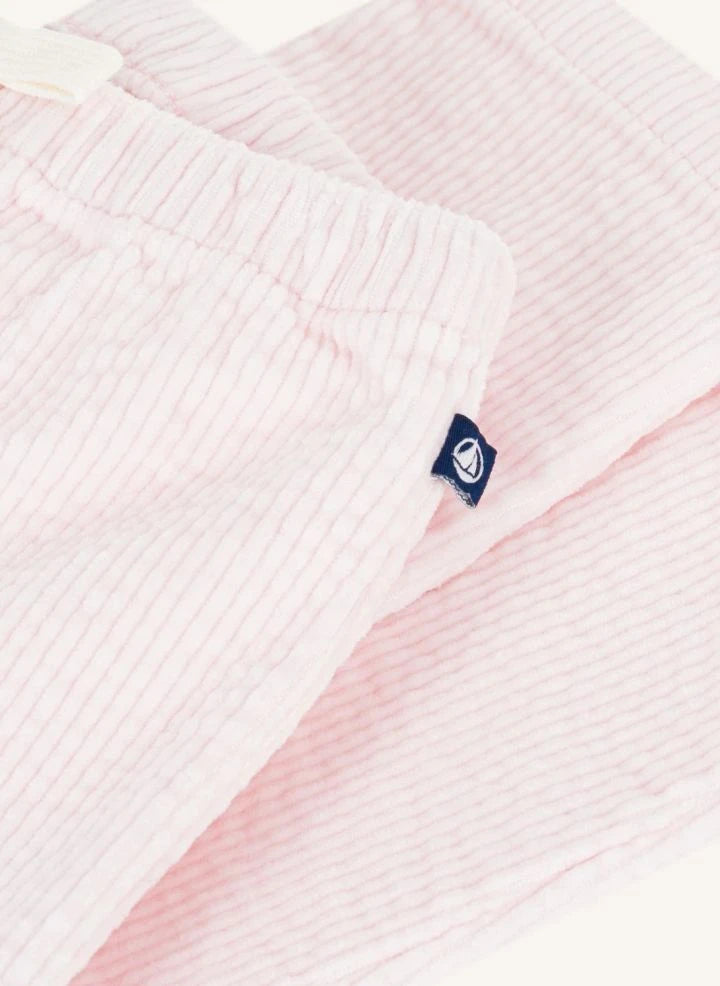 Petit Bateau - Organic Cotton Velvet Baby Pants | Light Pink