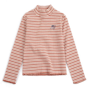 Bobo Choses - Organic cotton striped side-neck top | Red