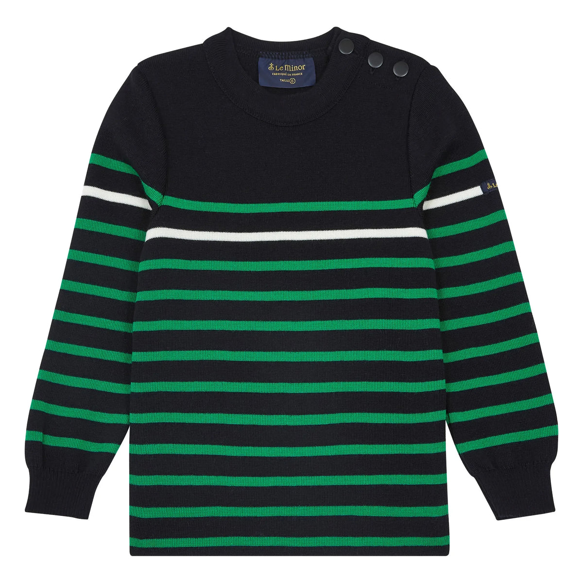 Le Minor - Striped Merino Wool Sweater x Smallable | Navy Blue