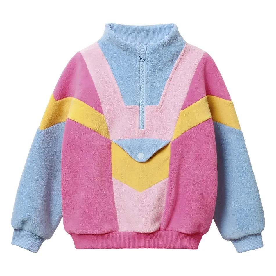 Goldie + Ace - Color Blocked Fleece Sweatshirt | Blue