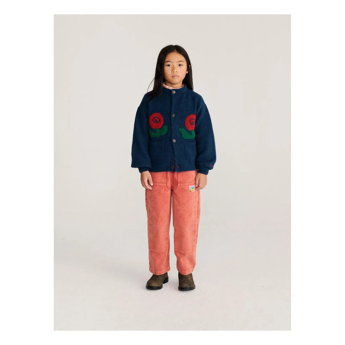 Bobo Choses - Floral Cardigan | Dark Blue