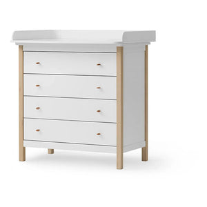 Oliver Furniture - Wooden Oak Changing Table and Chest of Drawers | White